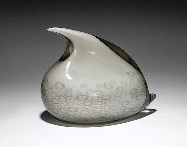 Alfredo Barbini Art Glass Chicken Sculpture : Alfredo Barbini Art Glass Chicken Sculpture Italian, ca 1950s, an Alfredo Barbini art glass sculpture, incised signature A. Barbini on underside of base: ht. 8, lg. 9 in.