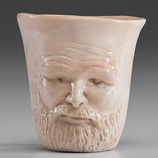 Robert Arneson (1930-1992; USA) : Self Portrait Shot Glass ca 1979 Porcelain: ht. 2 3/8 in., wd. 2 1/2 in.; from the Estate of Rudolf Staffel. Directly from the Artist 1979