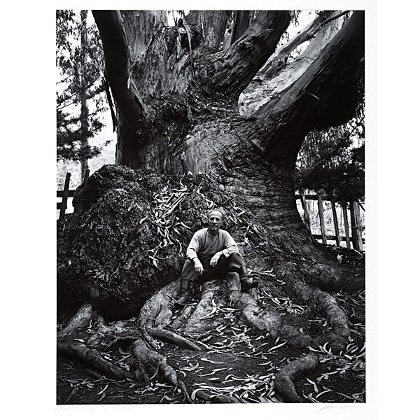 Edward Weston, Carmel Highlands, California by Ansel Ad: Ansel Adams (American, 1902-1984). 1945, printed circa 1970, Gelatin silver print, signed and dated; 11.25 x 8.75 in. Inscribed Merry Christmas for Bob, 1978 in graphite on mount. Titled and dated i