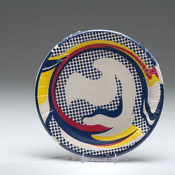 Paper Plates by Roy Lichtenstein : Roy Lichtenstein (American, 1923-1997). Screenprints, in yellow, red and blue on white paper plate. From an unknown numbered edition, published by Bert Stern, and marked on back of each plate Roy