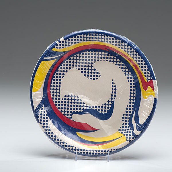 Paper Plates by Roy Lichtenstein : Roy Lichtenstein (American, 1923-1997). Screenprints, in yellow, red and blue on white paper plate. From an unknown numbered edition, published by Bert Stern, and marked on back of each plate Roy