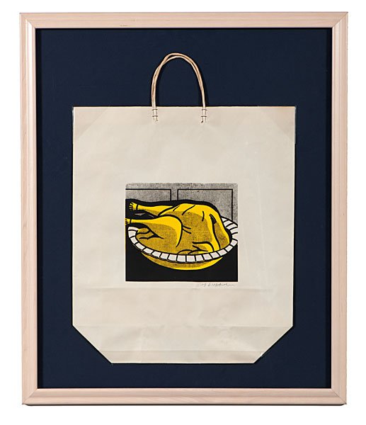 Turkey Shopping Bag by Roy Lichtenstein : Roy Lichtenstein (American, 1923-1997), 1965. Color lithograph on shopping bag. An edition of approximately 200, amount of proofs unknown. This work is signed by the artist, and probably purchas