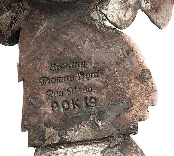 Navajo Silver Eagle Dancer Bolo Tie with Turquoise  - 2