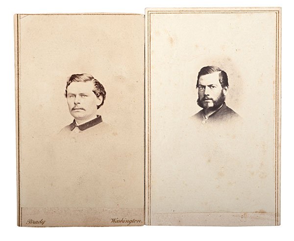 3rd Vermont Officers--One DOW, Two Identified CDVs : 3rd Vermont Officers--One DOW, Two Identified CDVs Lot of 2, including period, pencil signed and dated carte of 1st Lieut., Henry C. Miller/3rd Vermont Vols./Co. A/Sept 12, 1863, with Bedford’s 