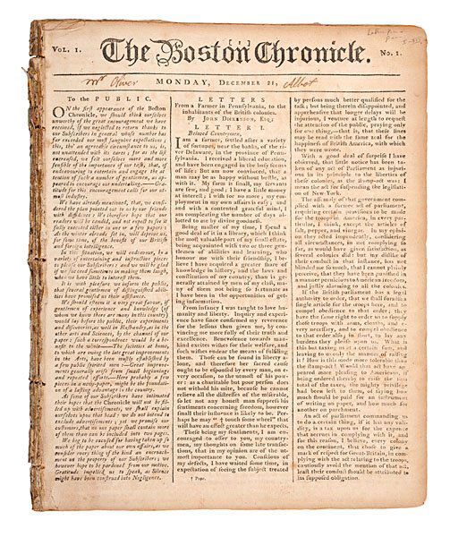 John Dickinson, Letters from a Farmer in Pennsylvania: John Dickinson, Letters from a Farmer in Pennsylvania, Published in the Boston Chronicle Letters I-XII (complete) of John Dickinson's Letters From a Farmer in Pennsylvania, to the inhabitants of the