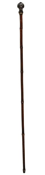 Scarce Andrew Jackson Pressed Horn Sword Cane : American, 19th century. Unusual political cane with pressed horn handle in the form of Andrew Jackson's visage, set upon river cane shaft which conceals a long square dagger; lg. 32.5 in.