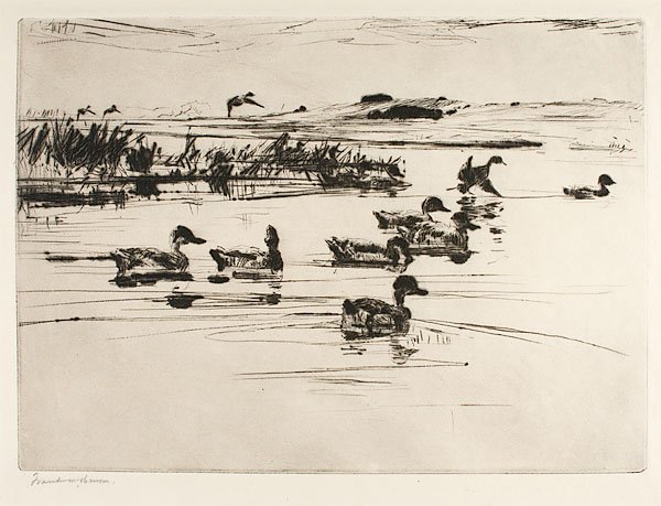 Teal by Frank Weston Benson : Frank Weston Benson (American, 1862-1951), 1925. Drypoint on paper from an edition of 150, signed in graphite l.l., catalogue raisonné Paff 243; 8 x 10.75 in. (plate). Provenance: Property of the