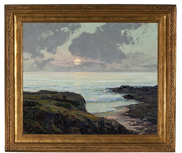 Tidal Moon by Frederick Judd Waugh : Frederick Judd Waugh (American, 1861-1940). Oil on canvas, signed l.r. and titled on plaque, 17.5 x 24.25 in. (sight).
