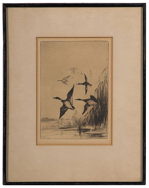 Bird Etching by Anthony Thieme : Anthony Thieme (American, 1888-1954), 20th century. Signed in plate l.l., with Closson's label on verso; 7 x 4.75 in. (sight).