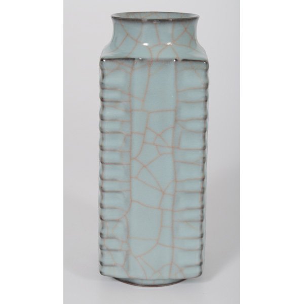 Chinese Crackle Ware Vase : Chinese. A crackle ware vase, unmarked; ht. 9 in.