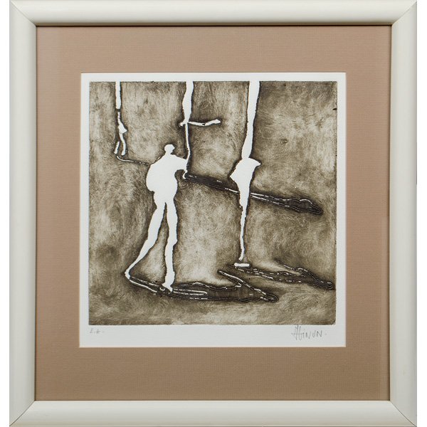 Artist's Proof by Jacques Abinun : Jacques Abinun (French, 20th century). Drypoint and etching on paper, signed l.r. and marked for artist's proof; 12 x 11 in. (sight).