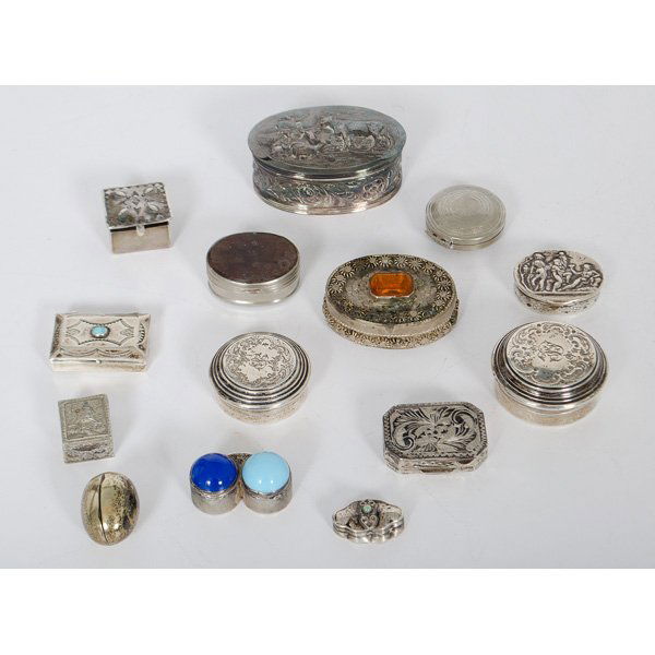 Sterling and Metal Pill Boxes