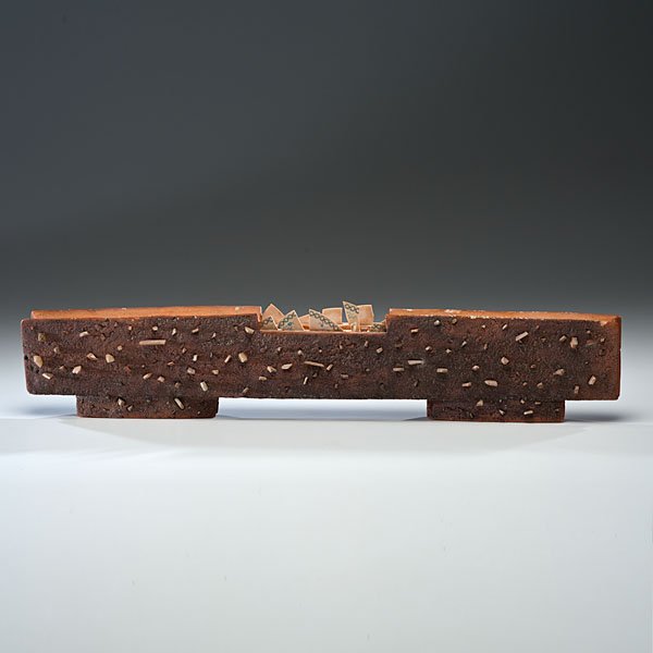 Judy Moonelis (1953, USA) : Judy Moonelis (1953, USA) Untitled (Tunnel with Shards), 1979 Ceramic ht. 5, wd. 26, dp. 3 inches Shown: Sculpture in Clay, Gallery North, Setauket, NY, 1980. Provenance: Daniel Jacobs and Derek 
