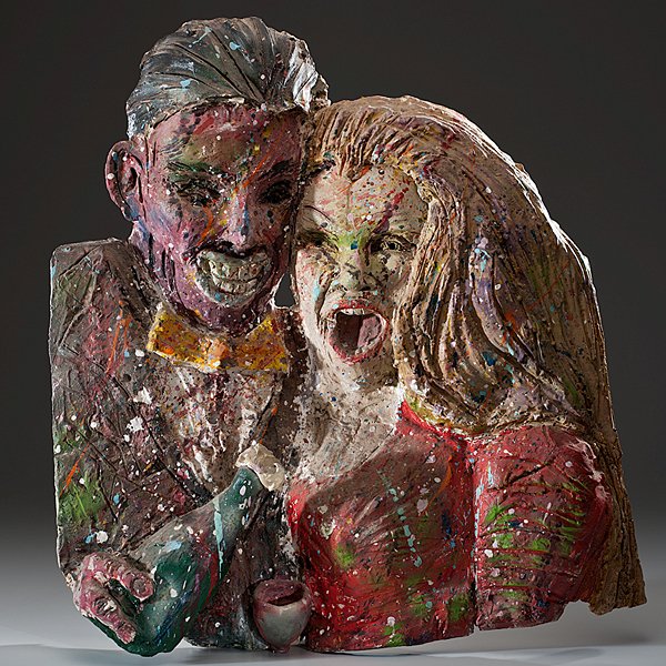 Tony Natsoulas (1959, USA) : Tony Natsoulas (1959, USA) They Always Drink, 1983 Earthenware ht. 29, wd. 29, dp. 8 inches Shown: A Passionate Vision: Contemporary Ceramics from the Daniel Jacobs Collection, curated by Maria Fri