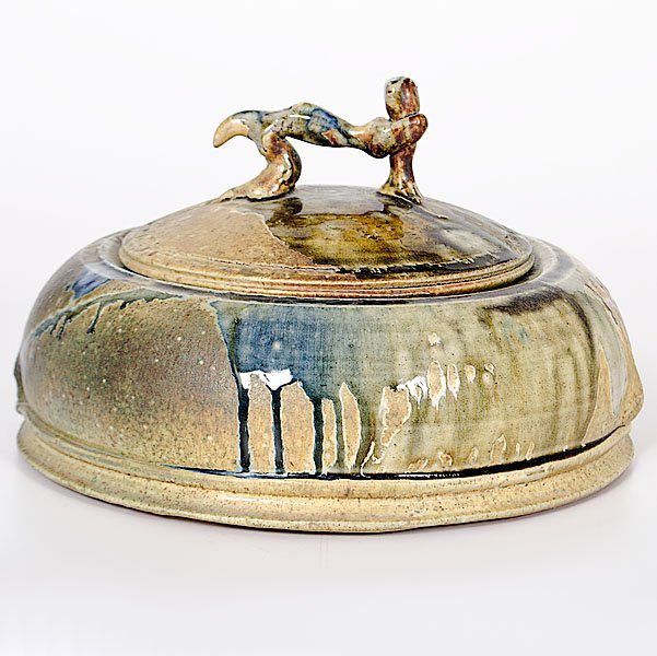 Don Reitz (1929, USA) : Don Reitz (1929, USA) Lidded Vessel Stoneware ht. 7, dia. 12 inches Artist signature on base Don Reitz is recognized as one of the most important and influential ceramic artists of this century.