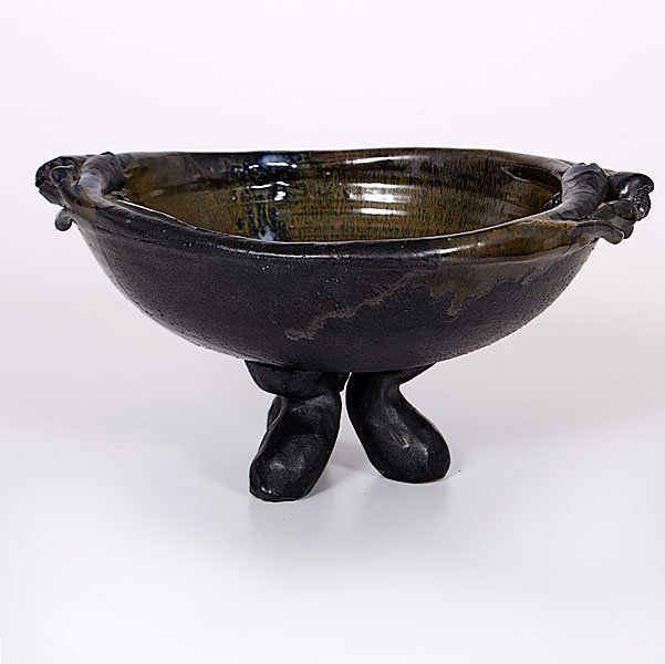 Don Reitz (1929, USA) : Don Reitz (1929, USA) Raised Bowl Stoneware ht. 6, dia. 12.5 inches