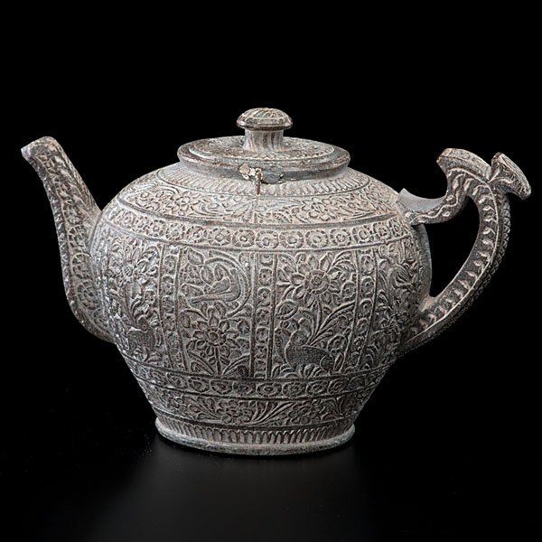 Chinese Warring States-Style Teapot : Chinese, probably early 20th century. Stone, incised and relief carved; ht. 7.5 in.
