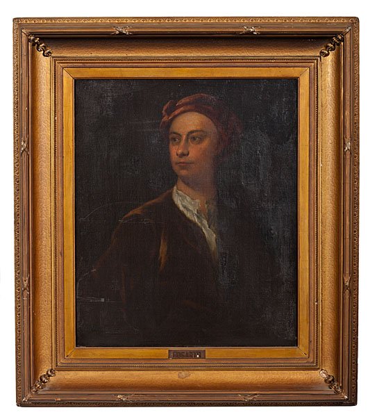 Self Portrait Attributed to William Hogarth : Self Portrait Attributed to William Hogarth Attributed to William Hogarth (English, 1697-1764). Oil on canvas, unsigned but with attributing plaque and sale documentation from 1908; 30 x 24 in. (s