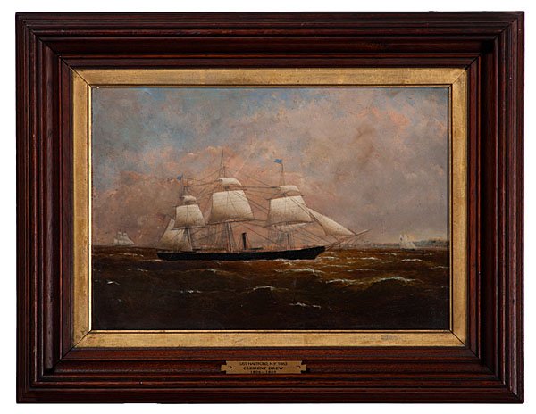 The U.S.S. Hartford, by Clement Drew : The U.S.S. Hartford, by Clement Drew Clement Drew (American, 1800-1869). Oil on board, identified on plaque, and signed on l.r.; 10.5 x 15 in. (sight).