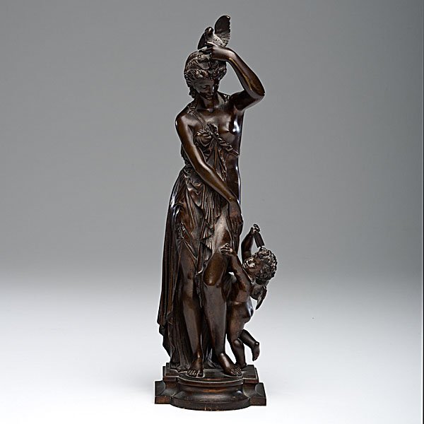 Classical Bronze from Susse Fres Foundry : Classical Bronze from Susse Fres Foundry French, 19th century. Artist unidentified, but clearly stamped with Susse Fres foundry at base. A classical and well-cast bronze, probably of Cupid and Psych