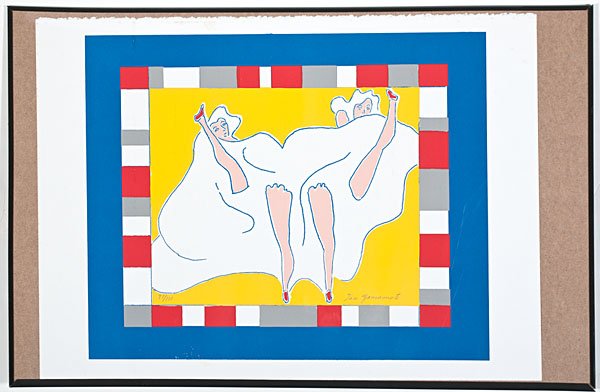 Lithograph by Taro Yamamoto : Lithograph by Taro Yamamoto Taro Yamamoto (American, 1919-1994). Lithograph depicting two female dancers, numbered 97/100 l.l, signed l.r.; 20 x 24 in. (sight).
