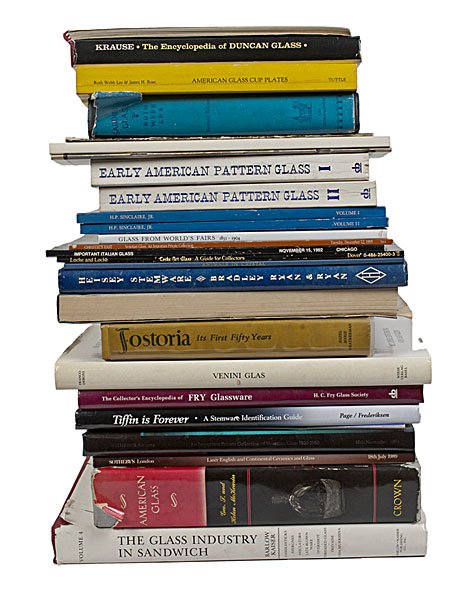 Glass Books and Catalogues : Glass Books and Catalogues 20th century, a collection of twenty-five books and catalogues on glass from around the world including: Raymond Barlow and Joan Kaiser, The Glass Industry in Sandwich, Vo