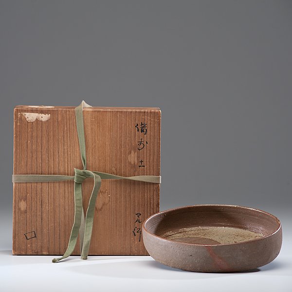 Kitaoji Rosanjin (1883-1959; Japan) : Kitaoji Rosanjin (1883-1959; Japan) Bowl ca 1952 Stoneware with traces of rice straw and wood ash; dia. 9.34 in. Includes original signed box. Rosanjin was the pseudonym for this noted artist dur