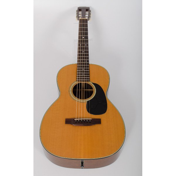 C.F. Martin "Double-Ought" Guitar : C.F. Martin "Double-Ought" Guitar American, manufactured 1976. A fine 12-fret small guitar, serial no. 373987, model no. 00-21. Indian rosewood sides and back, spruce front, open head stock abalone 