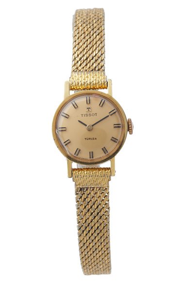 Ladies Turler Tissot 17-Jewel Wrist Watch : Ladies Turler Tissot 17-Jewel Wrist Watch Ladies Tissot, ca 1968. Made by Tissot for Turler, a high-end Swiss jeweler that commissioned fine timepieces and who remains in business today. 17-jewel m