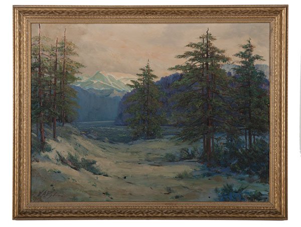 Winter Stillness by William Eyden : Winter Stillness by William Eyden William Eyden (American/Indiana, 1893-1982). Oil on canvas, signed l.l.; 29.5 x 39.5 in. (sight). Provenance: The Clarence and Mildred Long Collection of Indian