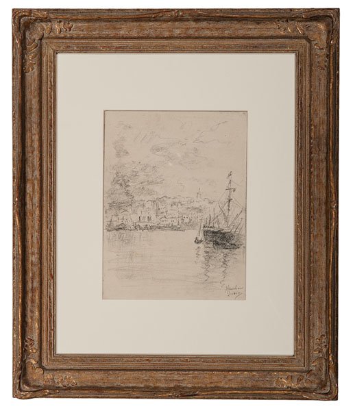Lisbon by Glen Cooper Henshaw : Lisbon by Glen Cooper Henshaw Glen Cooper Henshaw (American/Indiana, 1885-1946). Graphite on paper, signed and titled l.r.; 12.25 x 9.25 in. (sight). Provenance: The Clarence and Mildred Long Co