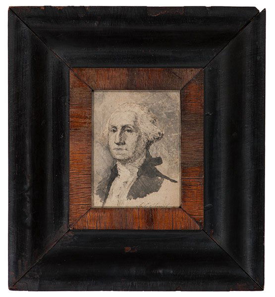 Gilbert Stuart Attributed Portraits of George and: Gilbert Stuart Attributed Portraits of George and Martha Washington Attributed to Gilbert Stuart (American, 1755-1828). A pair of portrait drawings of George and Martha Washington in pen and ink was