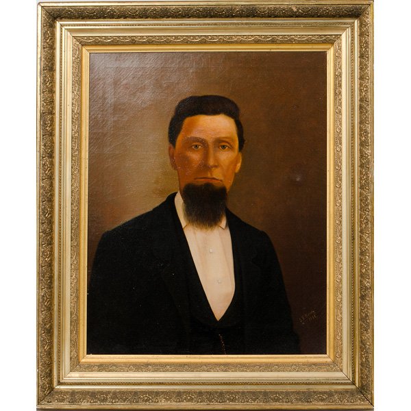 Portrait of a Man by John Bundy : Portrait of a Man by John Bundy John Elwood Bundy (American/Indiana, 1853-1933). Oil on canvas, signed l.r.; 26.5 x 21.5 in. (sight). Provenance: The Clarence and Mildred Long Collection of Indi