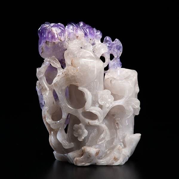 Amethyst Brush Washer : Amethyst Brush Washer Chinese, early 20th century. A carved amethyst scholar's brush washer. Ht. 6.25 in.