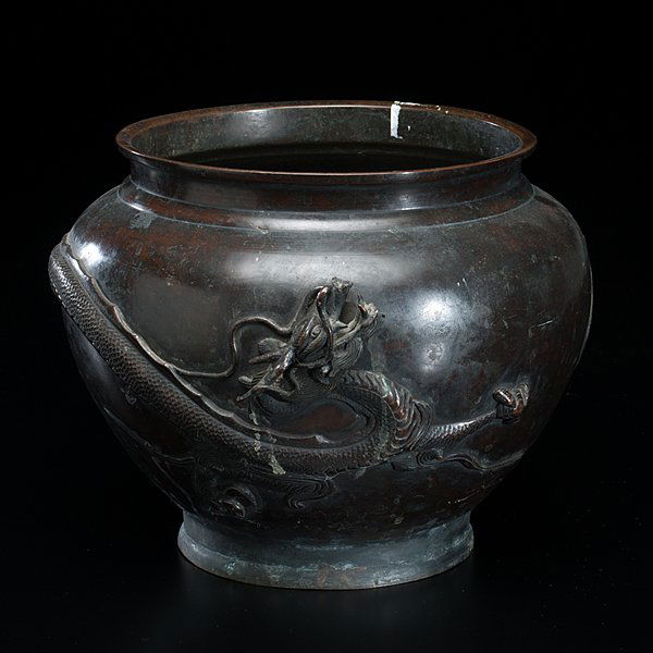 Japanese Bronze Dragon Planter