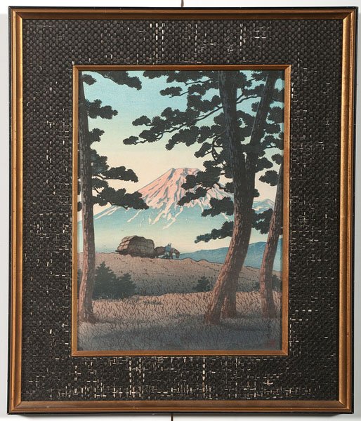 Group of Japanese Woodblock Prints : Group of Japanese Woodblock Prints Japanese, 20th century. A group of four woodblock prints, including one by artist Hasui Kawase (1883-1957). The prints depict either landscapes (the Hasui print sh