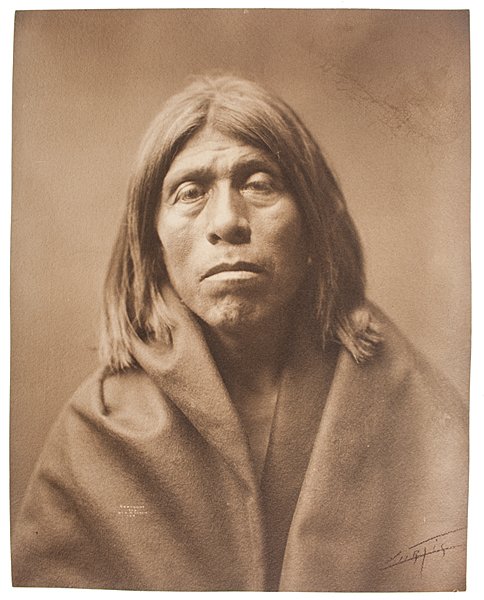 Edward Curtis (American, 1868-1952) Signed Platinum: Edward Curtis (American, 1868-1952) Signed Platinum Photograph Quniaika, Mohave printed on textured paper and signed lower right from volume 2 of The North American Indian 14.25 in. x 11.25 in. Edw
