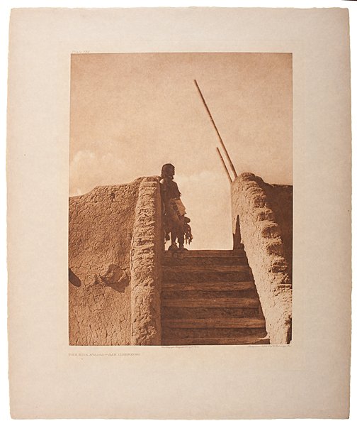 Edward Curtis (American, 1868-1952) Photogravure The: Edward Curtis (American, 1868-1952) Photogravure The Kiva Stairs - San Ildefonso The North American Indian; v.17; plate 584; on japon vellum, 1924, folio, plate 11.5 x 15.5 in.