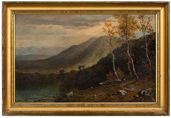 Hudson River School Landscape : Hudson River School Landscape American, 19th century. Hudson River School landscape, unsigned; 13.5 x 21.75 in. (sight). Provenance: From the Estate of Kenneth Erwin, Portland, Michigan
