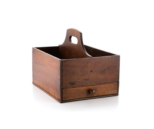 Walnut Cutlery Box with Drawer : Walnut Cutlery Box with Drawer 19th century. A walnut cutlery box, dovetailed single drawer; ht. 10.5, wd. 10, dp.12 in. Provenance: Property from the Estate of Jane Murphy, Shandon, Ohio
