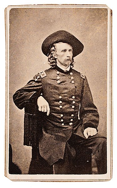 CDV of Gen. Geo. A. Custer : CDV of Gen. Geo. A. Custer Carte of George Armstrong Custer as a Major General, originally taken by John Goldin, May 1865. Illustrated in Katz' Custer in Photographs [K-70]. With Partridge's Galle