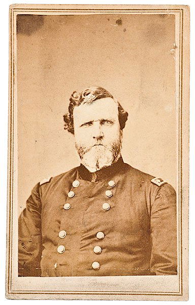 Autographed CDV of Gen. George Henry Thomas : Autographed CDV of Gen. George Henry Thomas Anonymous view of Maj. Gen. George Henry Thomas '36, ink autographed on verso with rank; fought at Corinth, Perryville, Stone's River and Chickamauga, whe