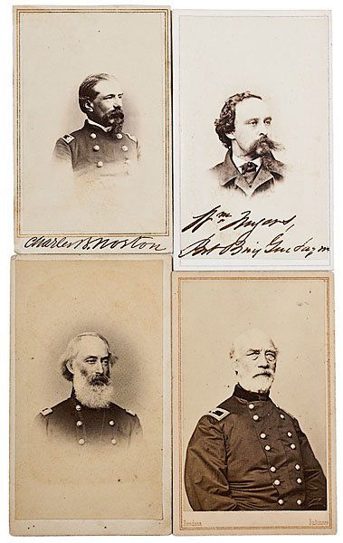 Four CDVS, Including Artillery BBG: William Morris,: Four CDVS, Including Artillery BBG: William Morris, William Myers, William Nichols, Charles Norton Lot of 4: Bvt. Brig. Gen. William W. Morris, Col., 2nd US Artillery, received two brevets, with Be