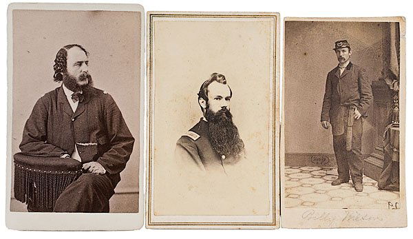 Three CDVs, New York BBGs: Joseph N.G. Whistler, David: Three CDVs, New York BBGs: Joseph N.G. Whistler, David B. White, William Wilson Lot of 3: Post-war copyshot of Bvt. Brig. Gen. Joseph Nelson Garlan Whistler, Capt., US Army 8th Inf.; POW (place and