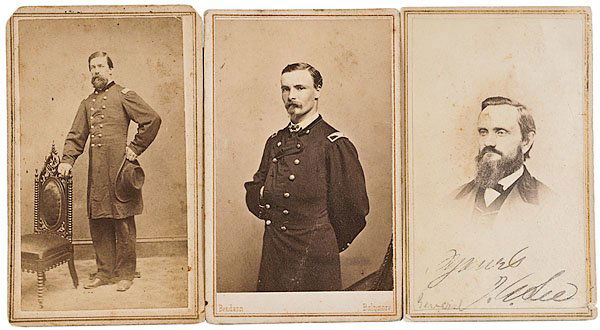 Three CDVs, Ohio BBGs: Marcellus J.W. Holter, Robert P.: Three CDVs, Ohio BBGs: Marcellus J.W. Holter, Robert P. Kennedy, John C. Lee Lot of 3: E.W. Beckwith, Alexandria, VA carte of Bvt. Brig. Gen. Marcellus John Wesley Holter, ink autographed on verso