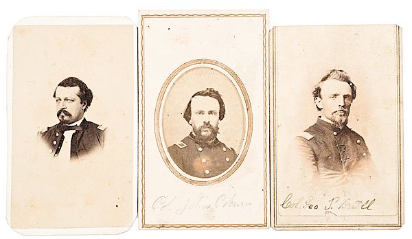 Three CDVs, Indiana BBGs: James Biddle, George P.: Three CDVs, Indiana BBGs: James Biddle, George P. Buell, John Coburn Biddle, James (1832-1910). Biddle enlisted at the beginning of May 1861 in the NY 10th Infy. After that 3-month term of service w