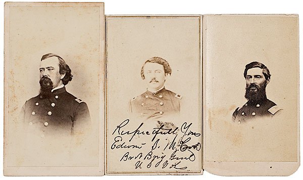 Three CDVs, Including Illinois BBGs: David Magee,: Three CDVs, Including Illinois BBGs: David Magee, Daniel McClure, Edwin McCook Lot of 3: Bvt. Brig. Gen. Daniel McClure, Chief Paymaster for Ohio, Michigan, Indiana, Illinois, and Wisconsin, receiv