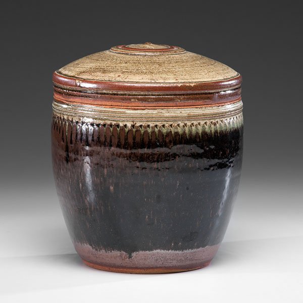 Richard Batterham (1936; Britain) : Richard Batterham (1936; Britain) Large Tea Caddy ca 2001-06 Glazed stoneware; ht. 11, dia. 9.25 in.