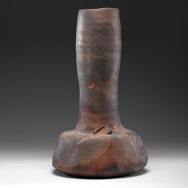 Paul Chaleff (1947; USA) : Paul Chaleff (1947; USA) Large Wood-fired Vessel ca 2004 ht. 28, dia. 15.5 in.