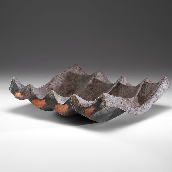 Tim Rowan (1967; USA) : Tim Rowan (1967; USA) Serrated Sculpture ca 2004 Wood-fired stoneware; ht. 7, wd. 25, dp. 23 in.